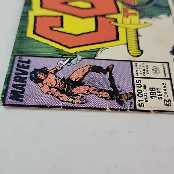 Conan the Barbarian #198 Newsstand - 1970 series Marvel comics VF minus Vintage - Picture 8 of 16